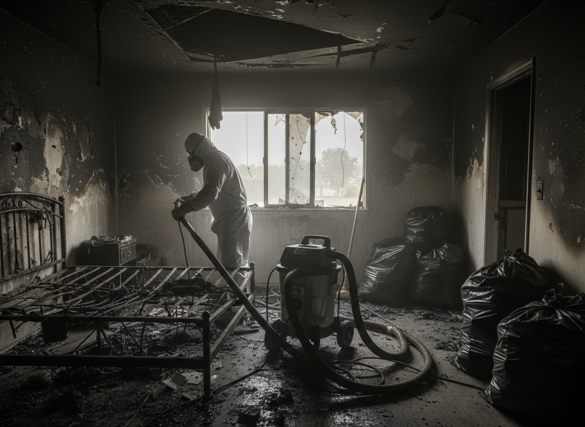 Bedroom Fire Damage Cleanup in Northridge, CA