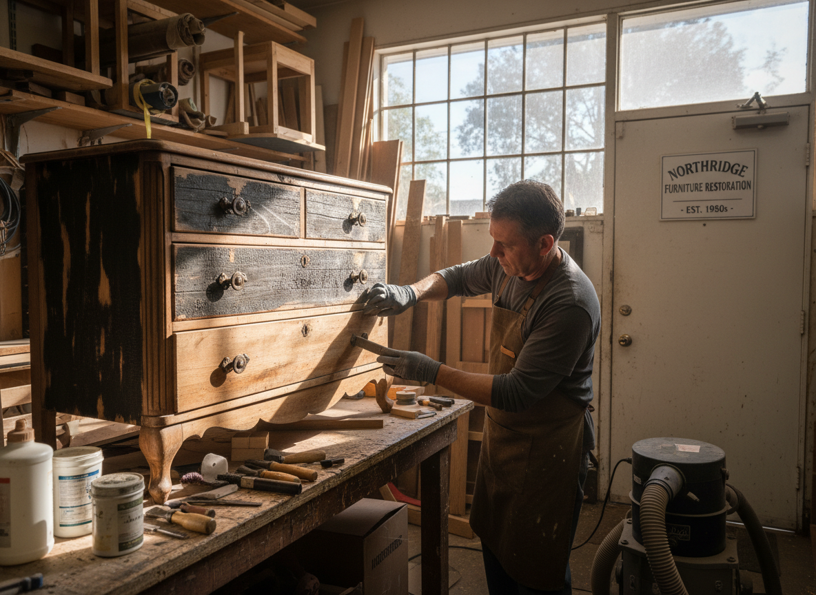 Fire-damaged Furniture Restoration in Northridge, CA
